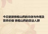 今日更新铁棍山药的功效与作用及营养价值 铁棍山药的禁忌人群