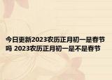 今日更新2023农历正月初一是春节吗 2023农历正月初一是不是春节