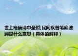 世上疮痍诗中圣哲;民间疾苦笔底波澜是什么意思（具体的解释）