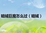 暗域巨魔怎么过（暗域）