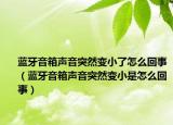 蓝牙音箱声音突然变小了怎么回事（蓝牙音箱声音突然变小是怎么回事）