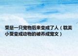 受是一只宠物后来变成了人（耽美小受变成动物的被养成宠文）
