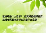 雅蠛蝶是什么意思?（亚美蝶雅蠛蝶亚麻跌雅咩蝶亚麻得呀卖呆是什么意思）