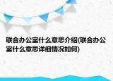 联合办公室什么意思介绍(联合办公室什么意思详细情况如何)