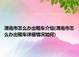 渭南市怎么办出租车介绍(渭南市怎么办出租车详细情况如何)