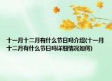 十一月十二月有什么节日吗介绍(十一月十二月有什么节日吗详细情况如何)