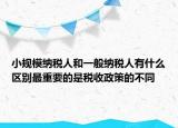 小规模纳税人和一般纳税人有什么区别最重要的是税收政策的不同