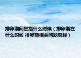 排卵期间是指什么时候（排卵期在什么时候 排卵期相关问题解释）