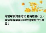 闻官军收河南河北 的诗意是什么（闻官军收河南河北的诗意是什么意思）