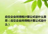 应交企业所得税计算公式是什么意思（应交企业所得税计算公式是什么）