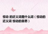 惊动 的近义词是什么词（惊动的近义词 惊动的意思）